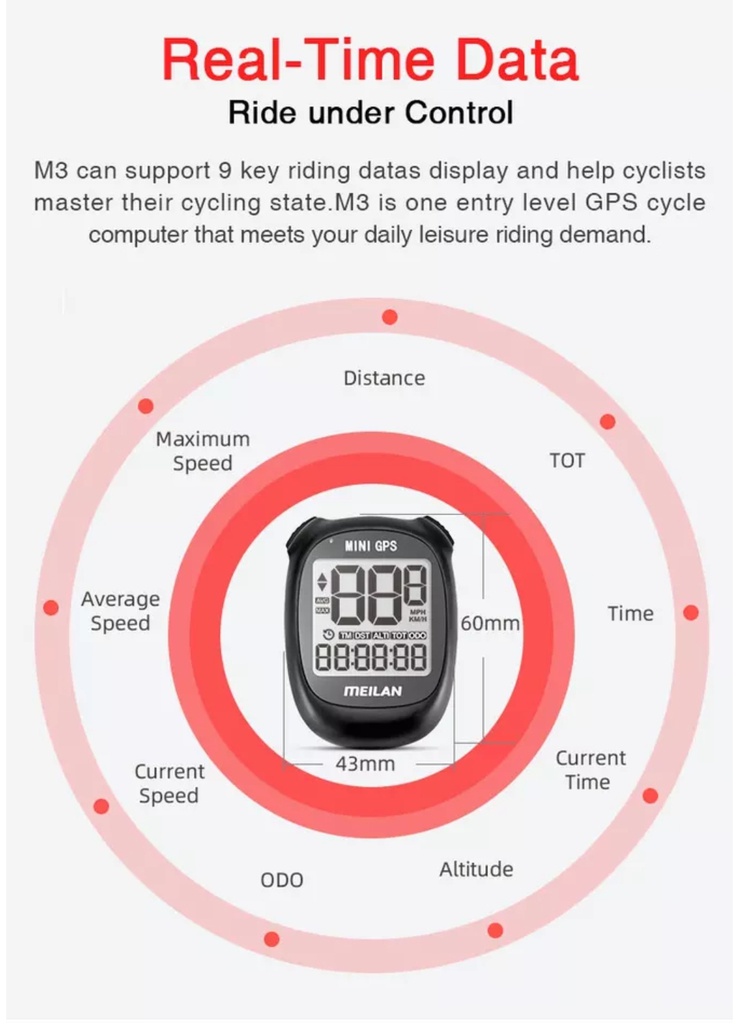 MINI GPS M3 BICYCLE COMPUTER