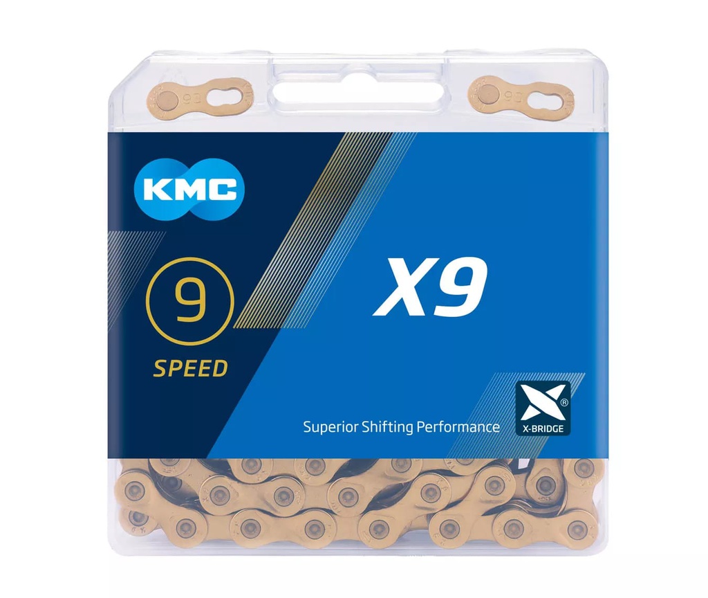 KMC CHAIN 1/2'X11/128' GOLD X9 SPEED