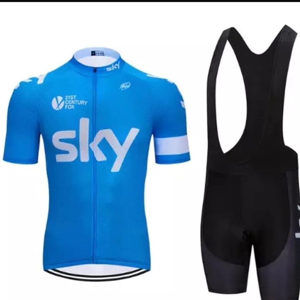 CYCLING JERSEY WITH SHORTS SKY
