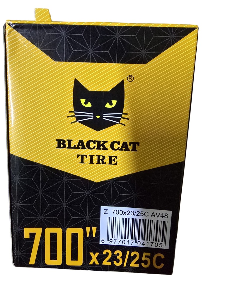 TUBE BLACK CAT TIRE 700X23/25C AV48